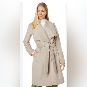 Cole Haan Light Beige Wool Wrap Coat, size 14